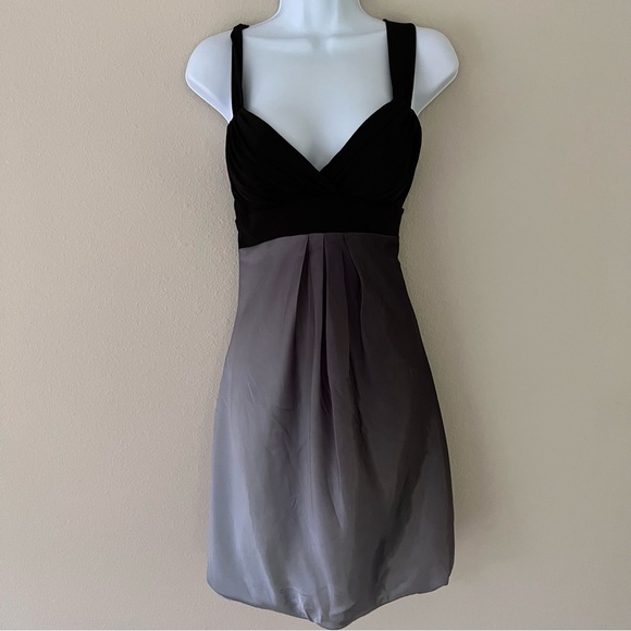Cache Y2K Babydoll Dress Sz 6 Vintage Satin Bubble Hem Whimsigoth Burnout Ombré - Picture 1 of 14